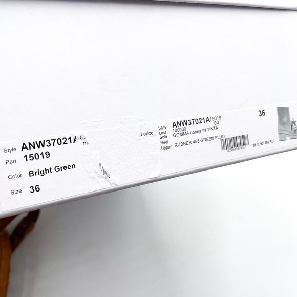 JW Anderson Chain Rain Boots‎ Green Rubber Chunky Gold Ankle Sz 36 / 6 - Picture 14 of 14